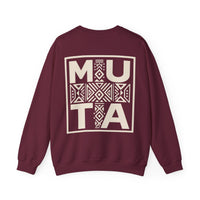Sweat-shirt « MUTA Tribal Cross » coloris Maroon, porté de face