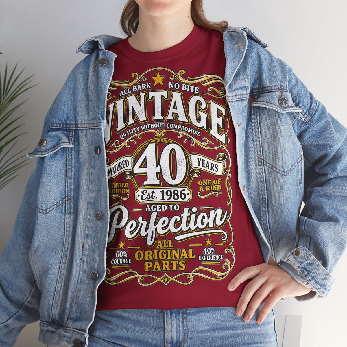 T-shirt « Aged to Perfection » 1986 Muta, coupe unisexe
