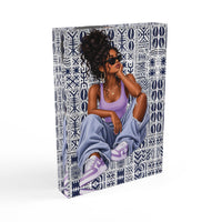 Bloc photo acrylique Muta, dos vinyle noir