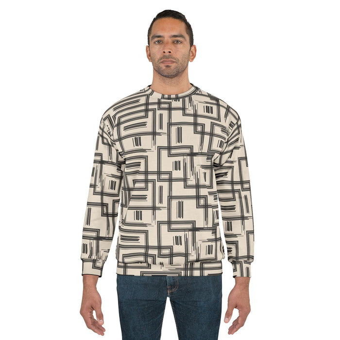 Geometric Grid Pattern Sweatshirt