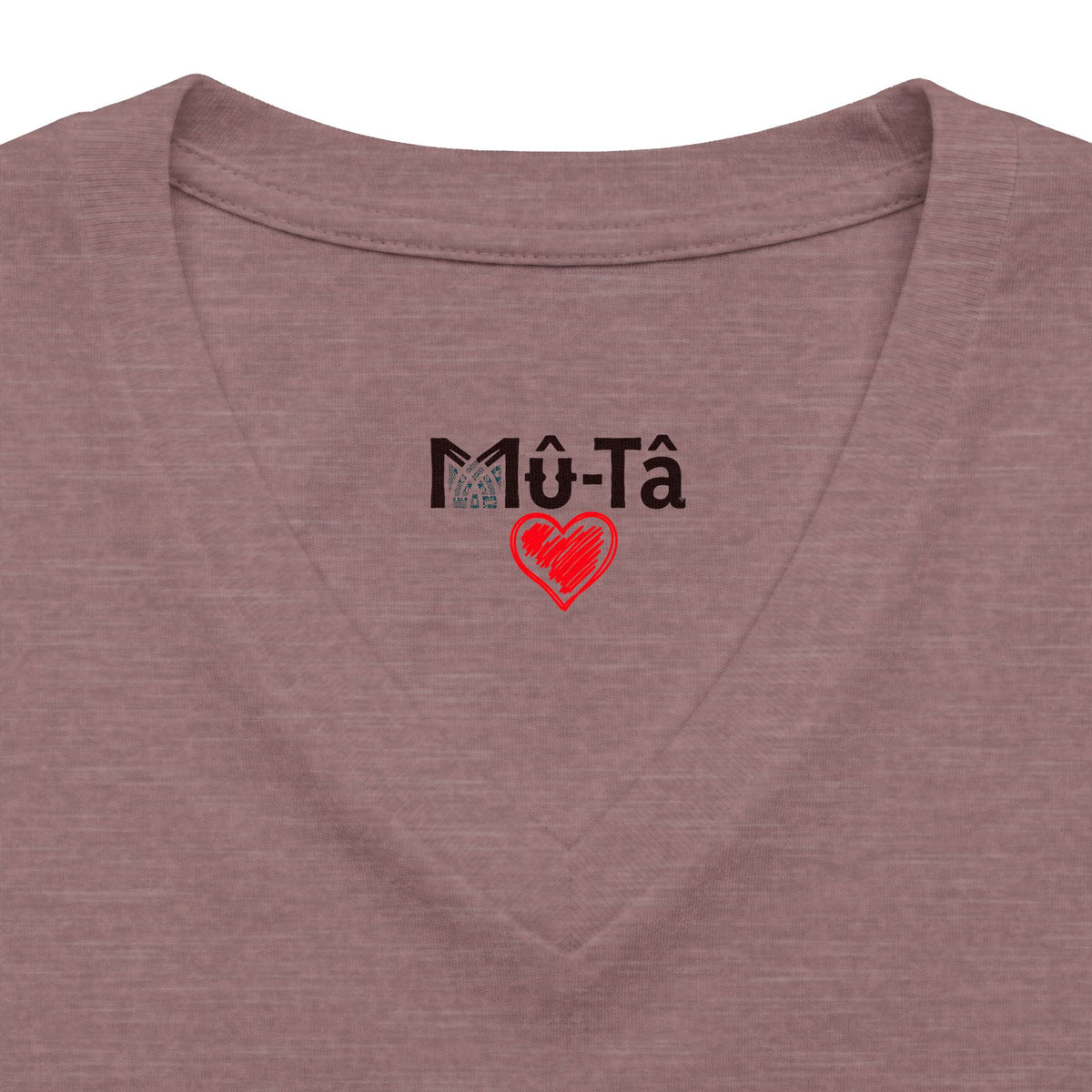 T-shirt col V Muta, coloris clair à plat