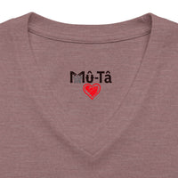 T-shirt col V Muta, coloris clair à plat