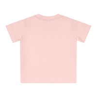 T-shirt bébé Muta en coton biologique certifié, à plat sur fond clair