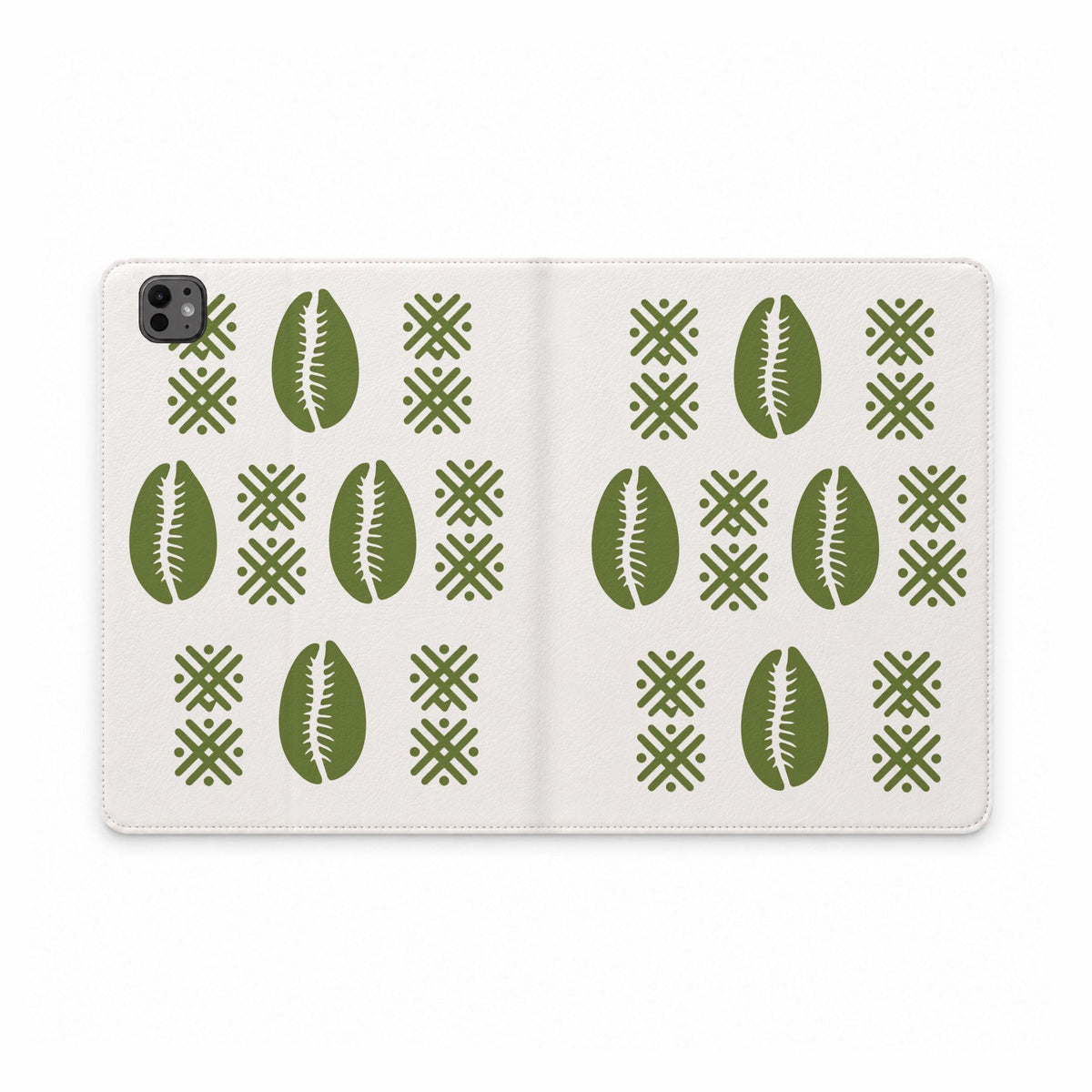 Étui folio Muta motif cauris vert, format iPad Pro 11 pouces (M4)
