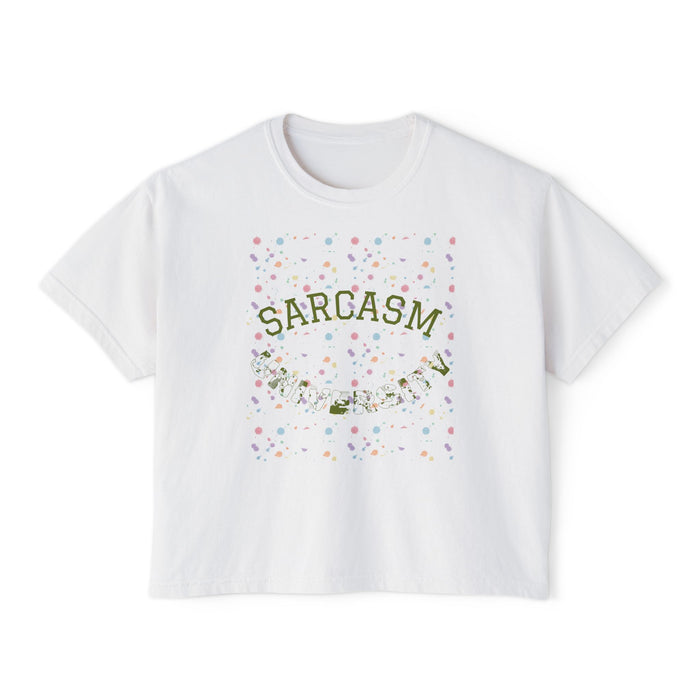 Floral Confetti Boxy Tee for meetings and discussions you don't want to have