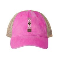 Casquette femme délavée dos filet Muta, coloris Rose / Polka Dots