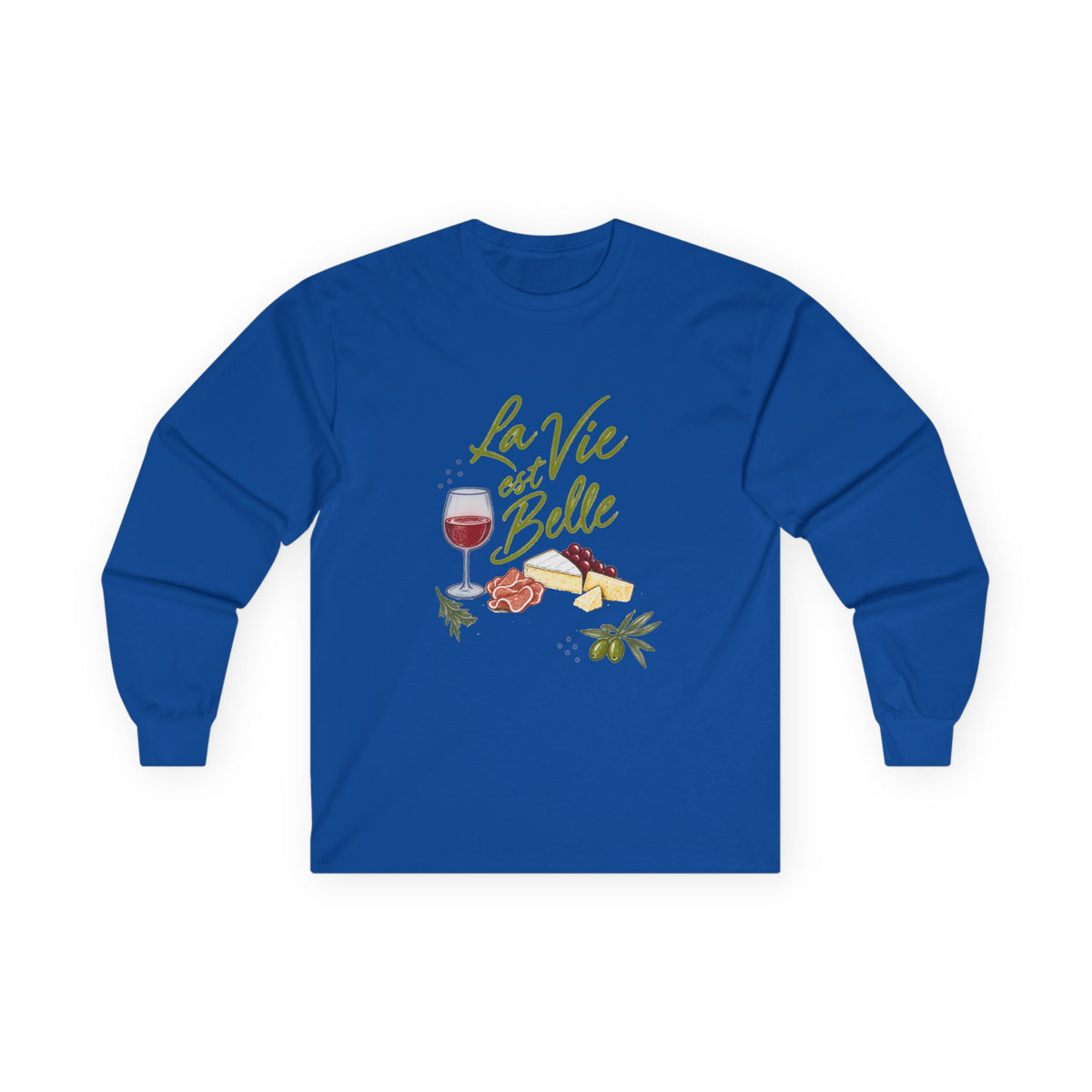 T-shirt manches longues « La Vie est Belle » Muta, coloris Royal