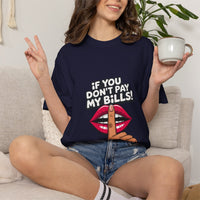 T-shirt « If You Don't Pay My Bills » Muta, imprimé lèvres et doigt sur la bouche