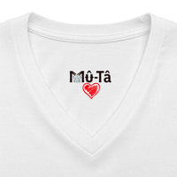 T-shirt col V Muta, détail de l'imprimé mère et enfant