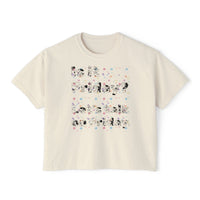 T-shirt boxy Muta coloris Ivory, imprimé texte sur plusieurs lignes, vue de face