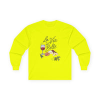 T-shirt manches longues « La Vie est Belle » Muta, coloris Safety Green