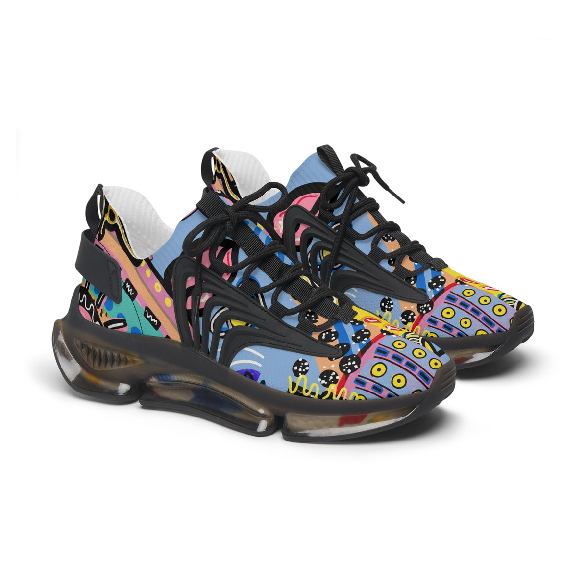 Baskets Muta en maille imprimé pop art, semelle blanche