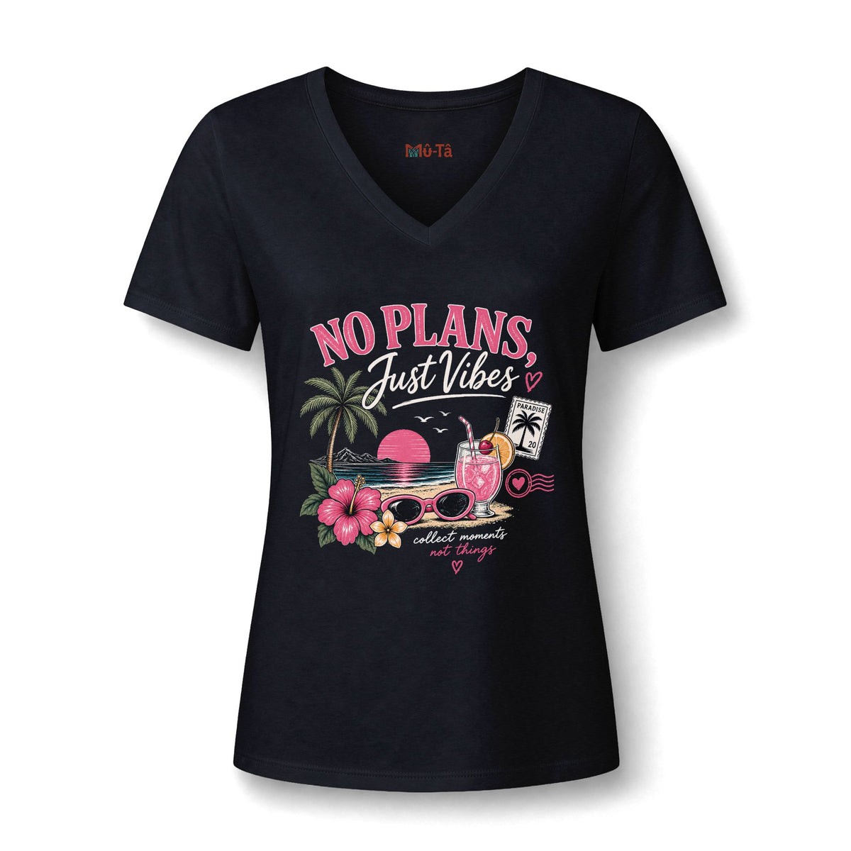 T-shirt col V Muta, vue de trois quarts