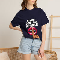 T-shirt « If You Don't Pay My Bills » Muta coloris True Navy, porté debout