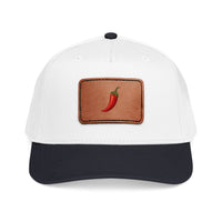 Casquette snapback Muta à patch cuir piment, cinq panneaux structurés