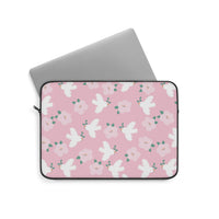 Pink Dove & Blossom Laptop Sleeve – Cute Floral Laptop Cover