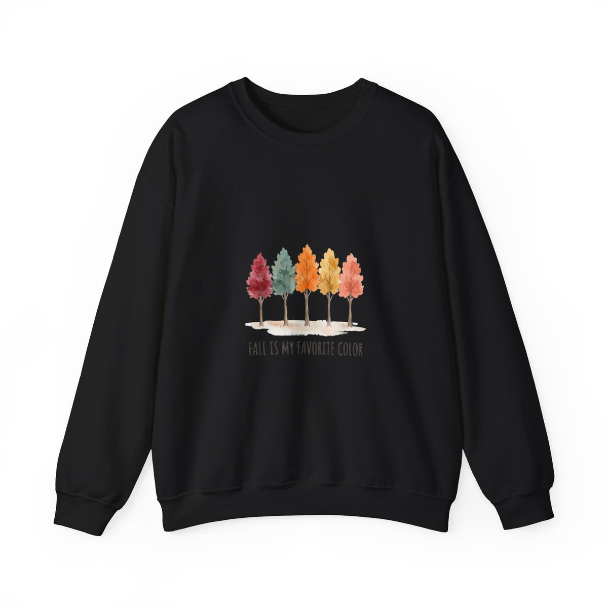 Sweat-shirt « Fall Trees » aquarelle Muta coloris Black, porté de face