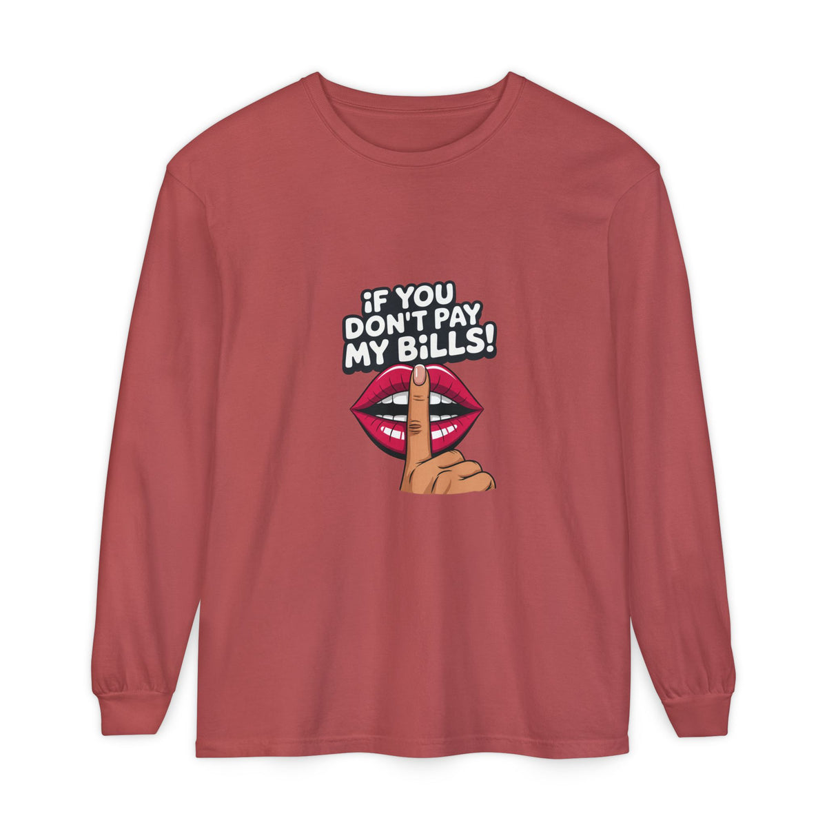 Tee manches longues « If You Don’t Pay My Bills » Muta, coloris Crimson
