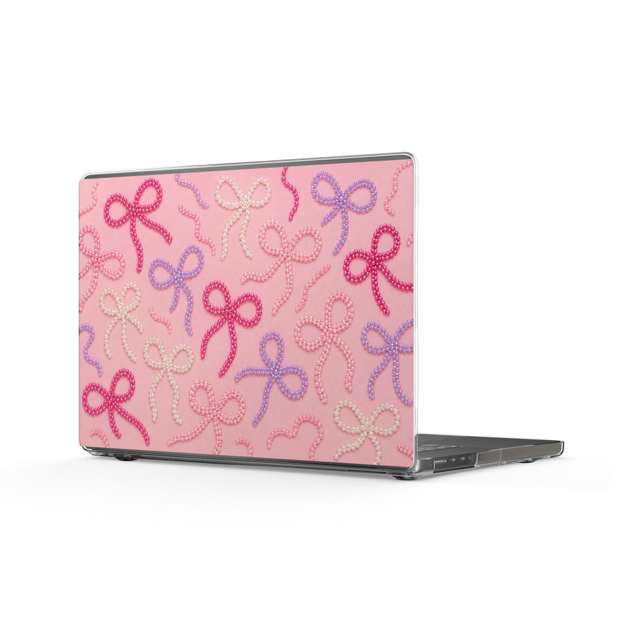 Coque MacBook transparente Muta à motif nœuds roses