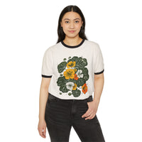 T-shirt ringer Muta, à plat sur fond clair