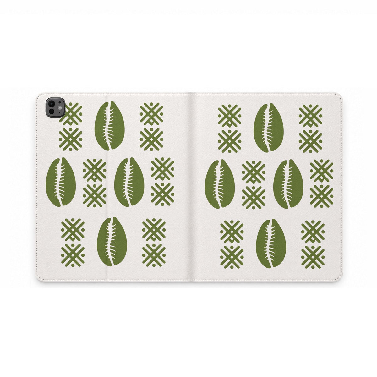 Étui folio Muta motif cauris vert, format iPad Pro 12,9 pouces
