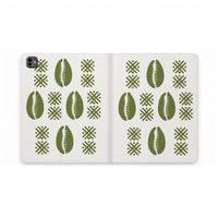 Étui folio Muta motif cauris vert, format iPad Pro 12,9 pouces