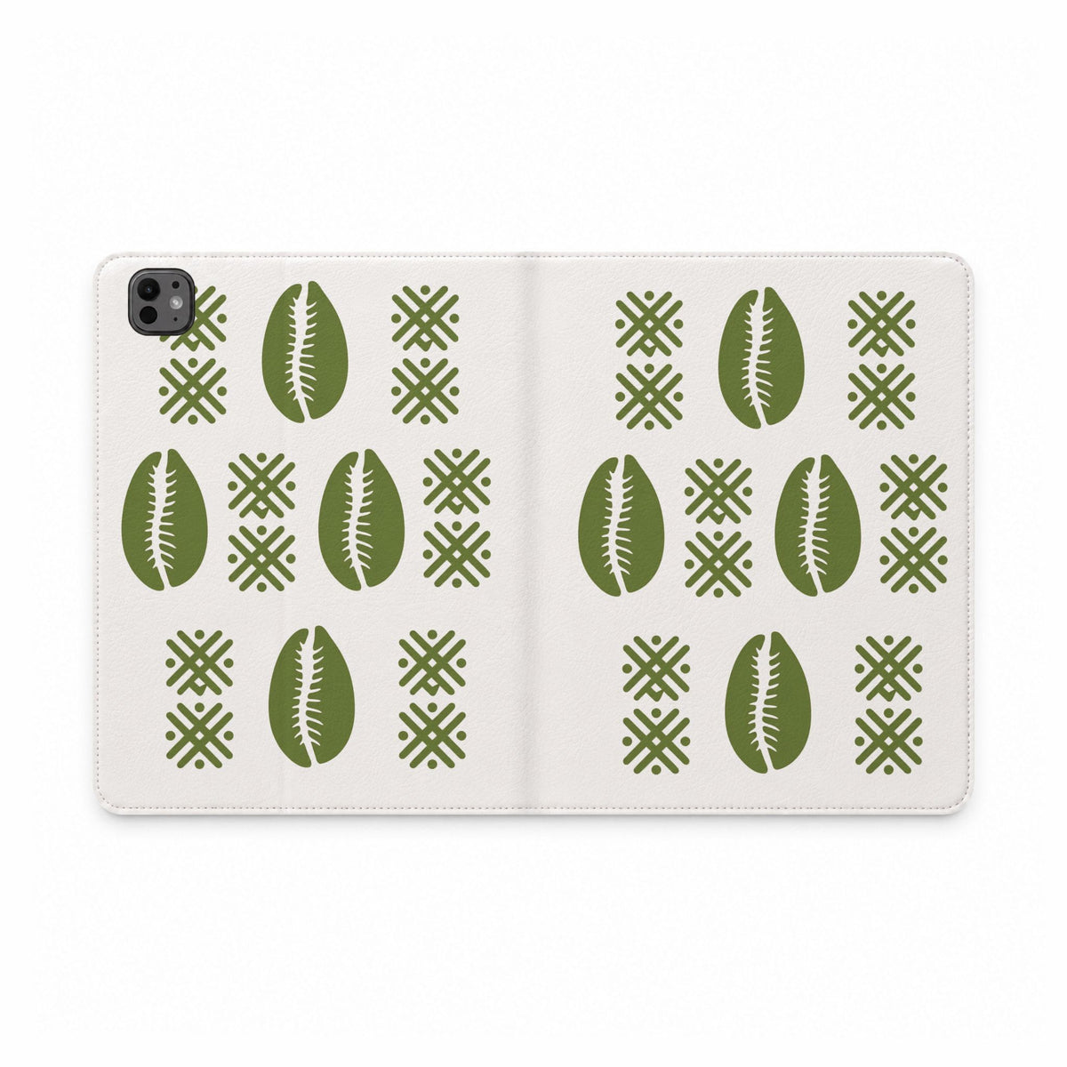 Étui folio Muta motif cauris vert, format iPad Pro 11 pouces