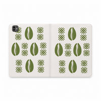 Étui folio Muta motif cauris vert, format iPad Pro 11 pouces
