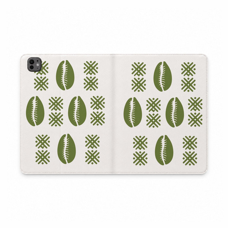Étui folio Muta motif cauris vert, format iPad Pro 11 pouces