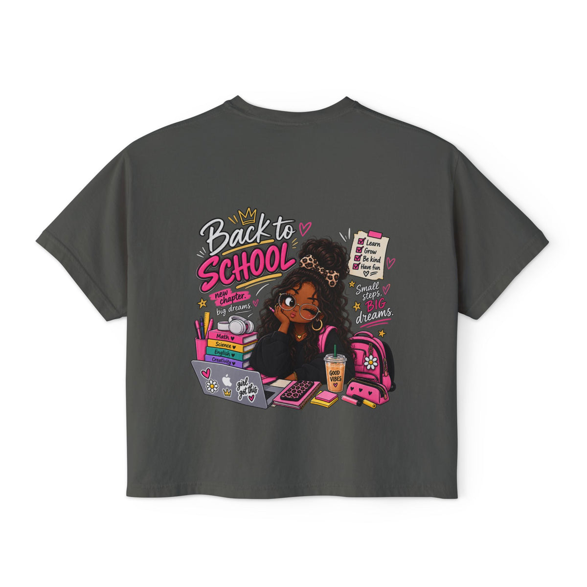 T-shirt boxy « Functioning? Yeah…Barely » Muta, vue latérale