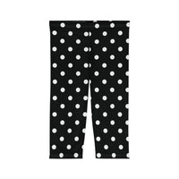 Legging capri Muta noir à pois blancs, mise à plat vue de face