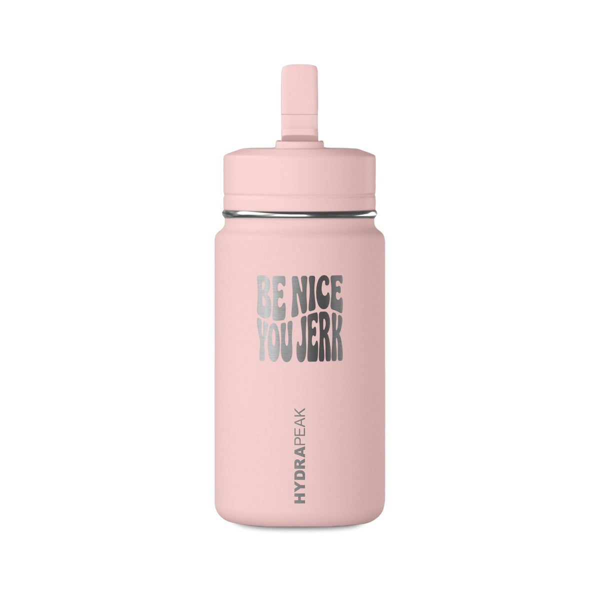 Gourde isotherme Muta « Be Nice You Jerk » coloris Blossom Pink, vue de face