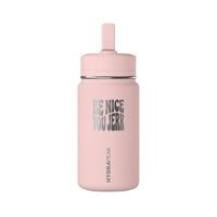 Gourde isotherme Muta « Be Nice You Jerk » coloris Blossom Pink, vue de face