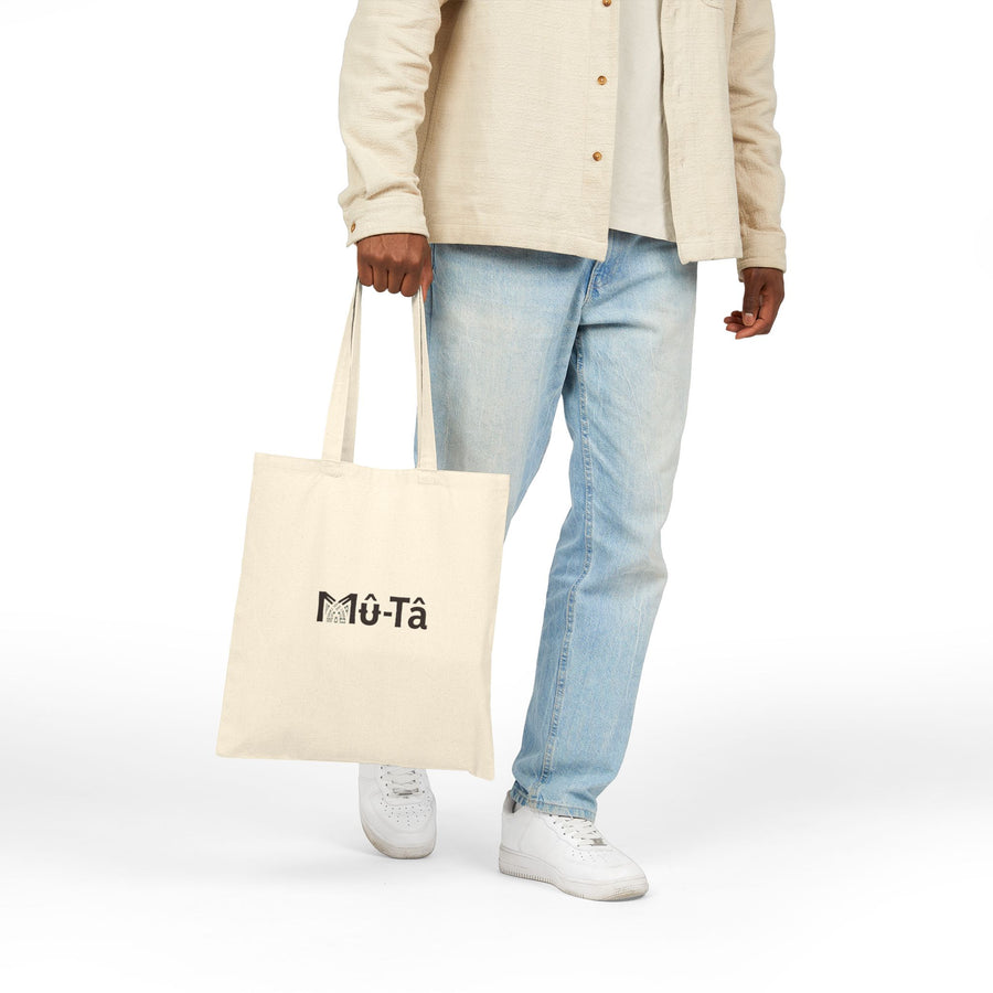 Tote bag Muta en toile de coton naturel, logo minimal Mu-Ta