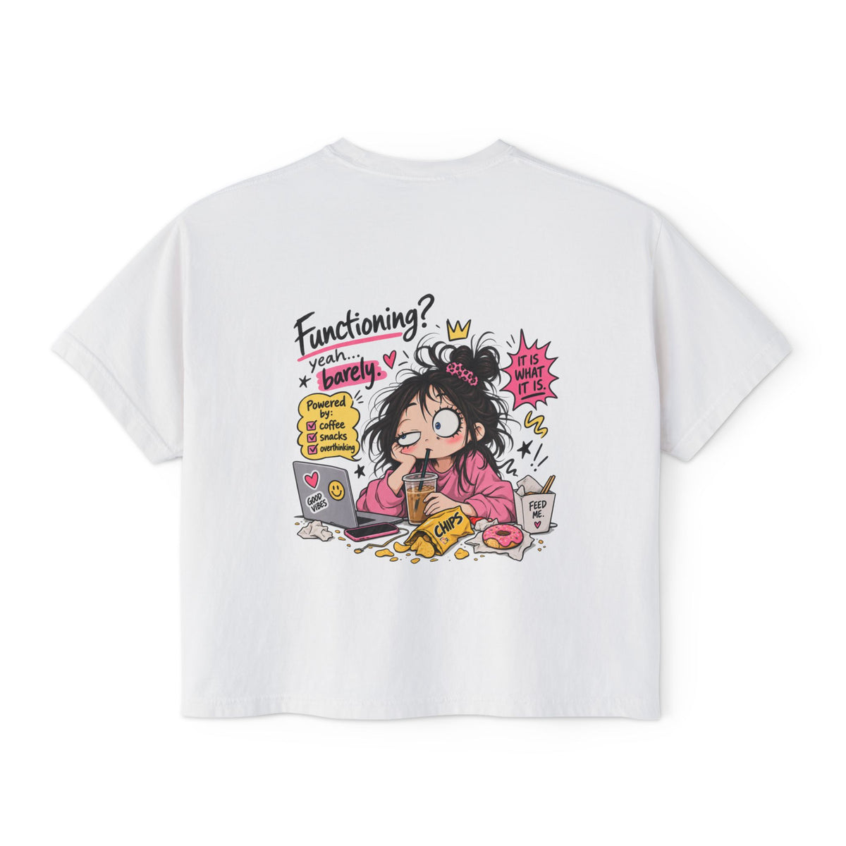 T-shirt boxy Muta coloris White, devant uni à plat