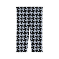 Legging corsaire Muta pied-de-poule noir et blanc, coloris coutures blanches, visuel 1