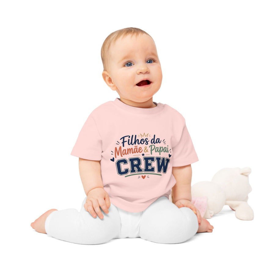 T-shirt bébé « Filhos da Mamãe & Papai Crew » Muta coloris Powder Pink