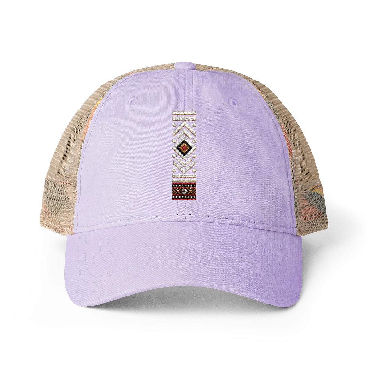 Casquette femme délavée dos filet Muta, coloris Lavender / Stripes