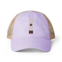 Casquette femme délavée dos filet Muta, coloris Lavender / Stripes