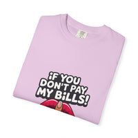 T-shirt « If You Don't Pay My Bills » Muta coloris Orchid, plié