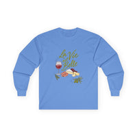 T-shirt manches longues « La Vie est Belle » Muta, coloris Carolina Blue