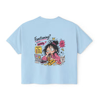 T-shirt boxy « Functioning? Yeah…Barely » Muta, vue produit