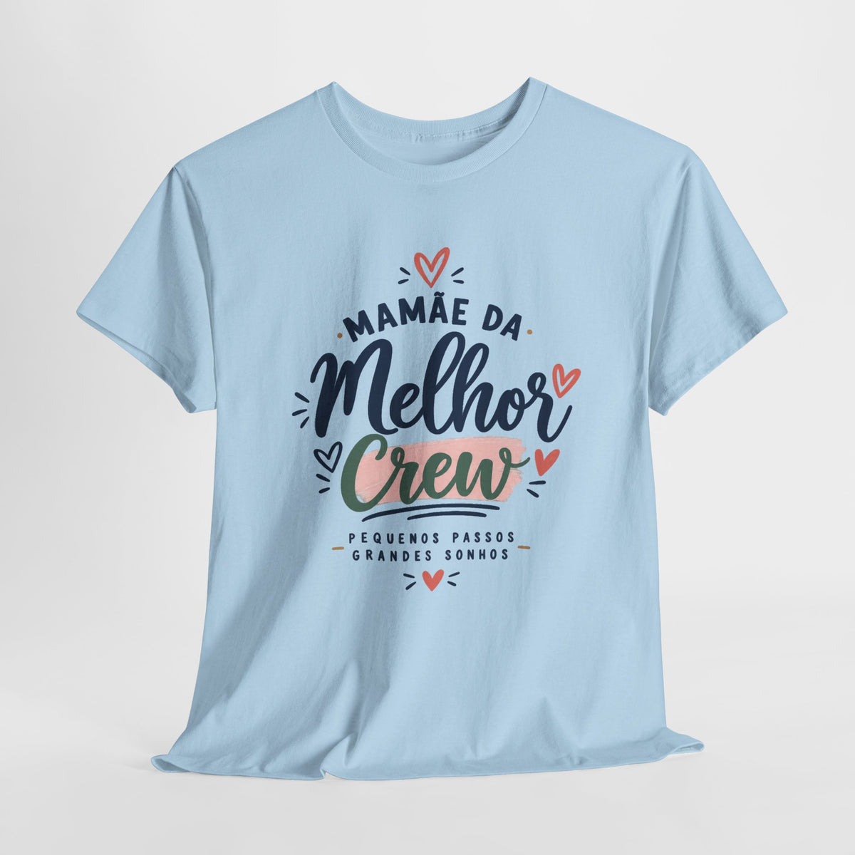 T-shirt « Mamãe da Melhor Crew » Muta coloris Light Blue, porté de face