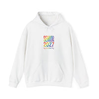 Hoodie « Senior 2027 Last First Day » Muta coloris White, porté de face