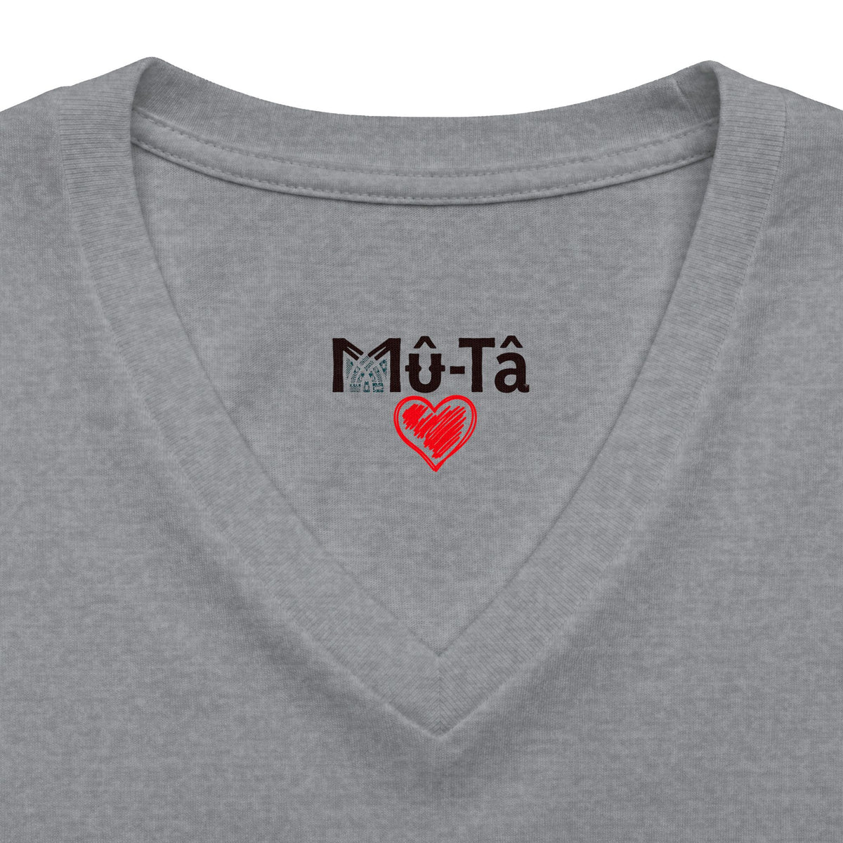 T-shirt col V Muta, coloris foncé à plat