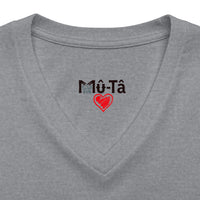 T-shirt col V Muta, coloris foncé à plat
