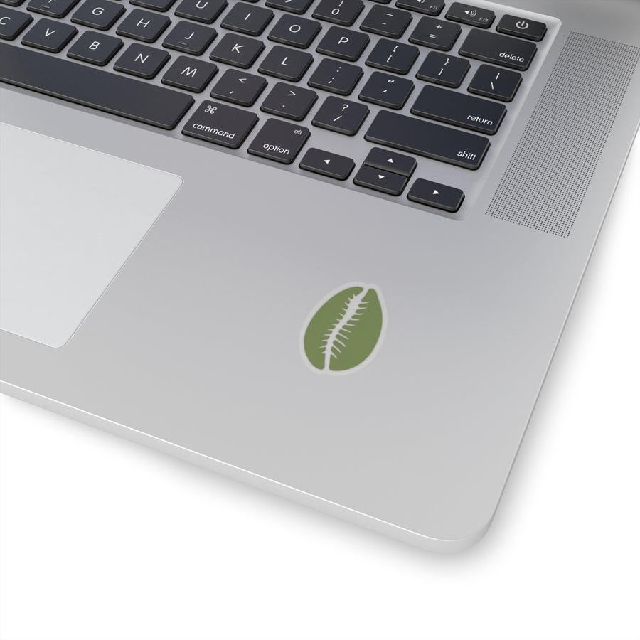 Sticker cauris vert Muta, 2 x 2 pouces, fond transparent
