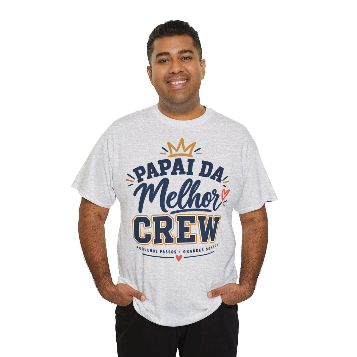 T-shirt « Papai da Melhor Crew » Muta coloris Ash, porté de face