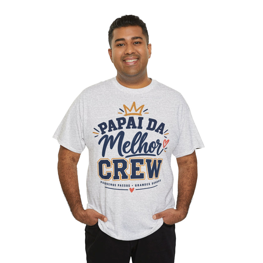 T-shirt « Papai da Melhor Crew » Muta coloris Ash, porté de face