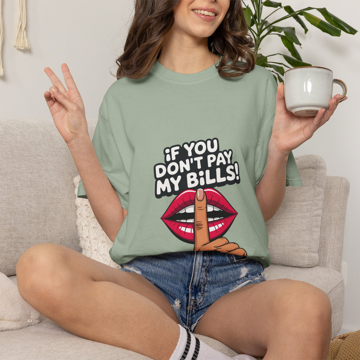 T-shirt « If You Don't Pay My Bills » Muta coloris Bay, porté de face